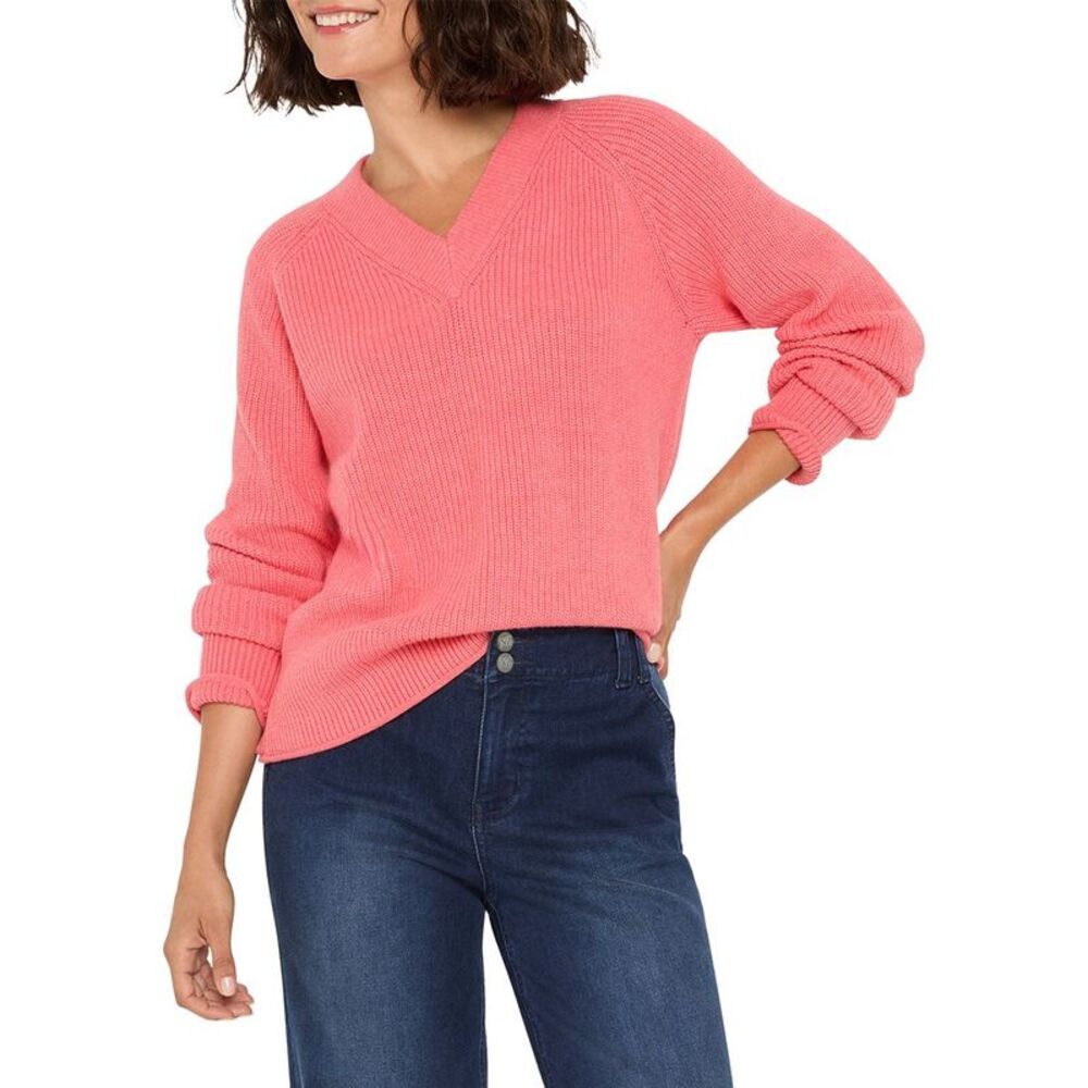 Nic & Zoe Womens Nic+Zoe Shaker Stitch Sweater